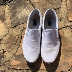 White Slip On Vans